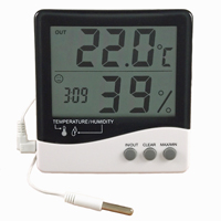 HR-210 - Indoor/Outdoor Temperature/Humidity Display with Clock/Probe